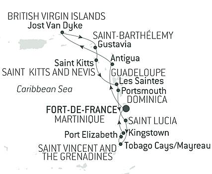 Reiseroute - Highlights der Karibik