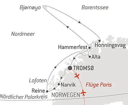 Reiseroute - Nordische Entdeckungen und Traditionen