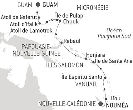 Découvrez votre itinéraire - De la Nouvelle-Calédonie à la Micronésie