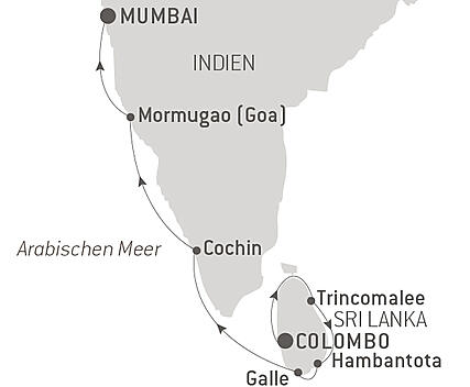 Reiseroute - Schätze von Indien