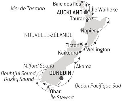 Découvrez votre itinéraire - Mosaïque néo-zélandaise