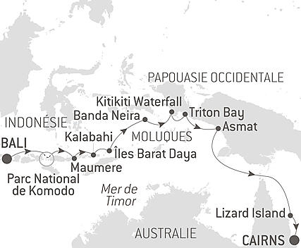 Découvrez votre itinéraire - Odyssée tropicale entre nord-est Australien et Indonésie