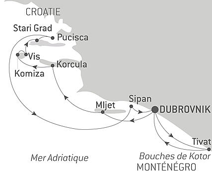 Découvrez votre itinéraire - La Croatie, sous les voiles du Ponant