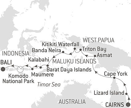 Your itinerary - Tropical Odyssey between North East Australia and Indonesia