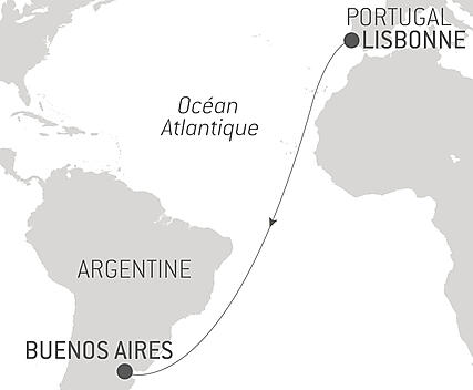 Découvrez votre itinéraire - Voyage en Mer : Lisbonne - Buenos Aires
