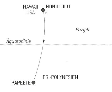 Reiseroute - Ozean-Kreuzfahrt: Honolulu - Papeete