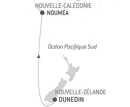 Découvrez votre itinéraire - Voyage en Mer : Dunedin - Noumea