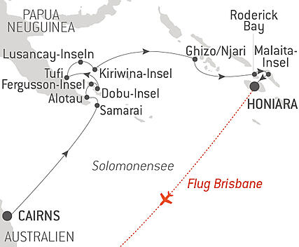 Reiseroute - Traditionelle Kulturen in Papua-Neuguinea
