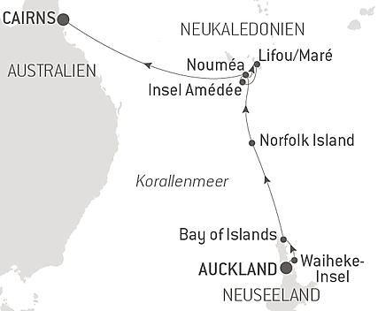 Reiseroute - Verborgene Schätze von Neukaledonien