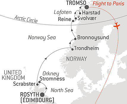 Your itinerary - From the Scottish archipelago to the Arctic Circle