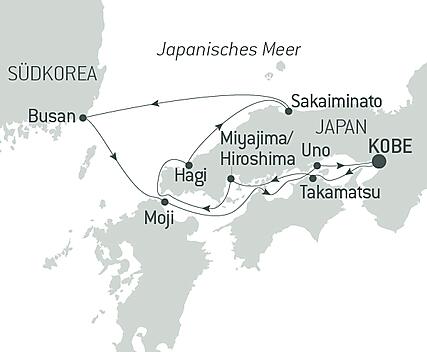 Reiseroute - Schätze Japans vom Meer aus – mit Smithsonian Journeys