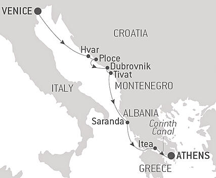 Your itinerary - Cruising the Dalmatian Coast and the Ionian Sea: Venice to Athens – with Smithsonian Journeys