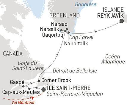 Découvrez votre itinéraire - Derniers instants d’hiver, du Saint-Laurent au Groenland