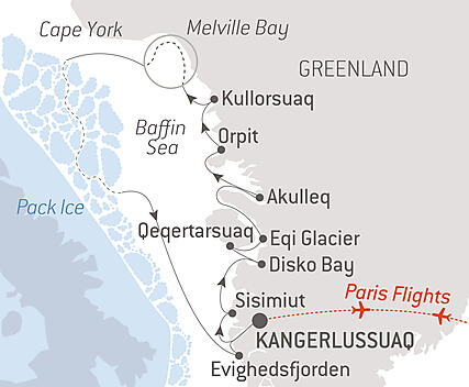 Reiseroute - Geheimnisse des Baffinmeers