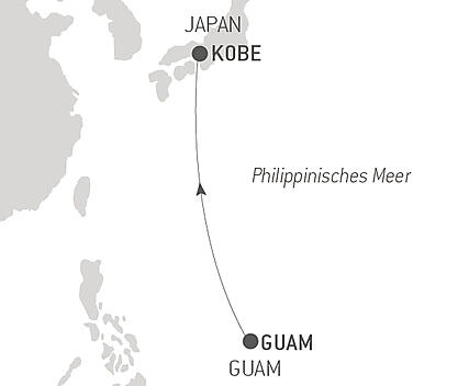 Reiseroute - Ozean-Kreuzfahrt: Guam - Kobe