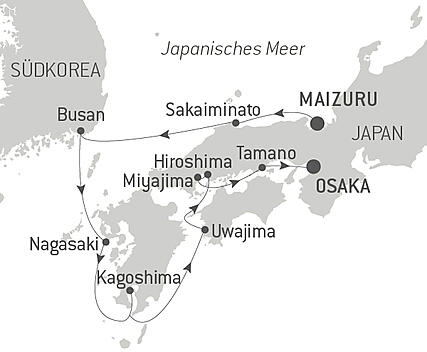 Reiseroute - Japans Highlights