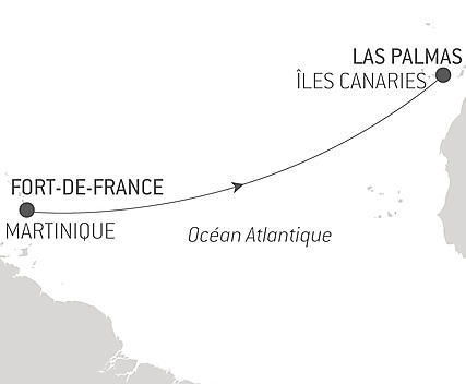 Découvrez votre itinéraire - Voyage en Mer : Fort de France - Las Palmas