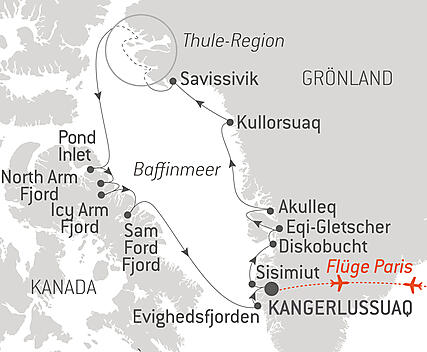 Reiseroute - Kurs auf die ultimative Thule-Region