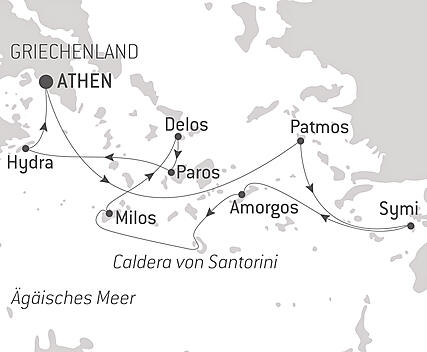 Reiseroute - Im Herzen der griechischen Inseln