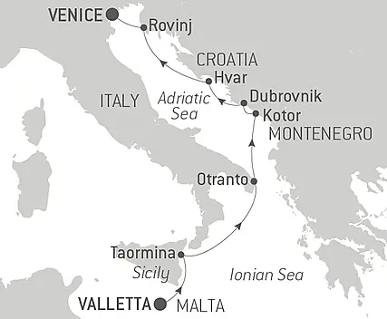 Your itinerary - From Malta to the Adriatic coast