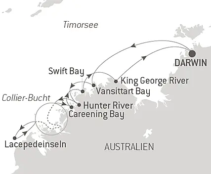 Reiseroute - Unentdeckte Schätze Australiens