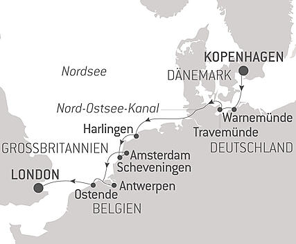 Reiseroute - Geheimnisse der Nordsee