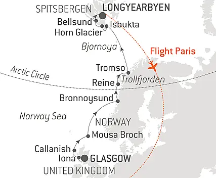 Your itinerary - From Scotland to Spitsbergen