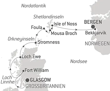 Reiseroute - Kulturerbe und Landschaften, vom Atlantik bis zur Nordsee