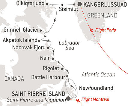 Your itinerary - Wilderness from Greenland to the East Coast of Canada