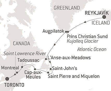 Your itinerary - Expedition from Greenland to Canada via Saint Pierre and Miquelon