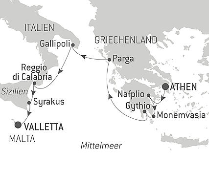 Reiseroute - Antike Städte des Mittelmeers