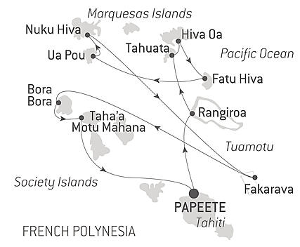 Your itinerary - Marquesas in depth, Tuamotus & Society Islands