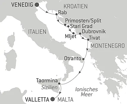 Von der Adriaküste bis nach Malta