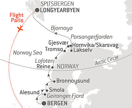 Your itinerary - Coastal Wonders of the Norwegian Coast and Midnight Sun