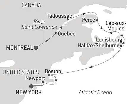 Your itinerary - Jazz at Sea from Quebec to the Big Apple