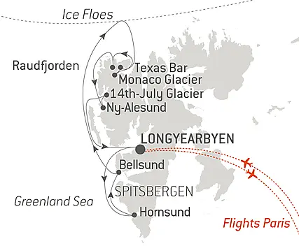 Your itinerary - Fjords and glaciers of Spitsbergen