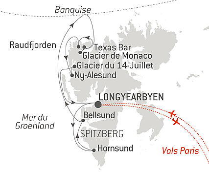Découvrez votre itinéraire - Fjords et glaciers du Spitzberg