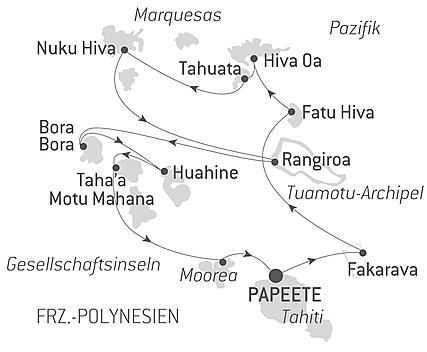 Marquesas, Tuamotu und Gesellschaftsinseln