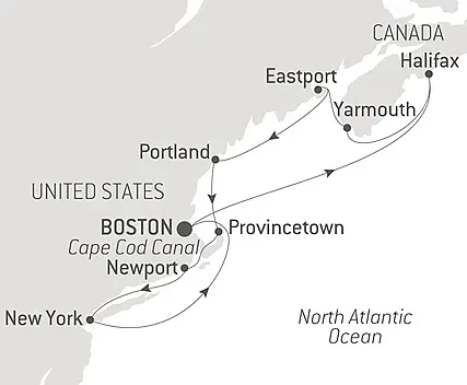 Your itinerary - A Musical Cruise in Novia Scotia and the East Coast of the United States