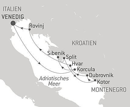 Reiseroute - Highlights Kroatiens