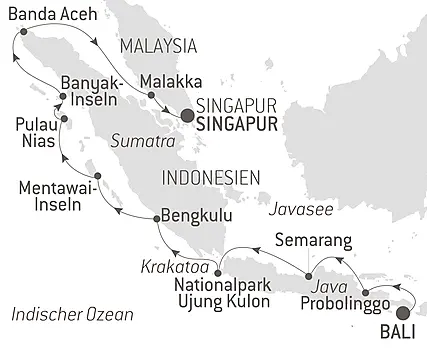 Städte und Vulkane Indonesiens