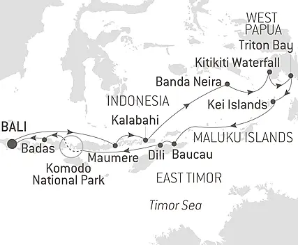 Reiseroute - Inselschätze von Indonesien und Osttimor