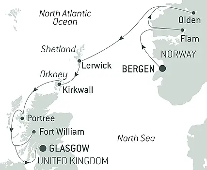 Your itinerary - Scottish Isles and Norwegian Fjords Voyage – with Smithsonian Journeys