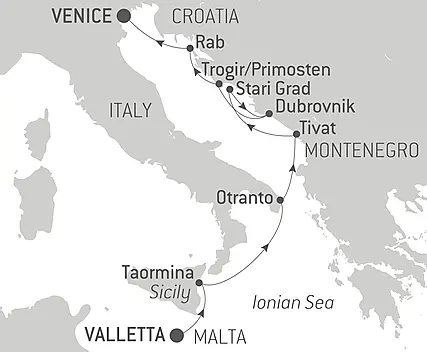 Your itinerary - From Malta to the Adriatic coast