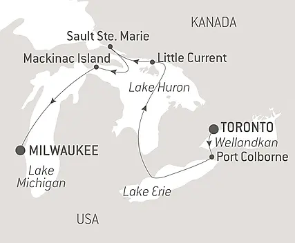 Reiseroute - Eine Reise entlang der Großen Seen – mit Smithsonian Journeys