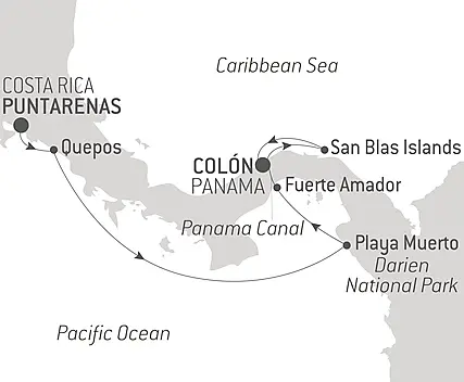 Your itinerary - Panama and Costa Rica by Sea: The Natural Wonders of Central America – with Smithsonian Journeys