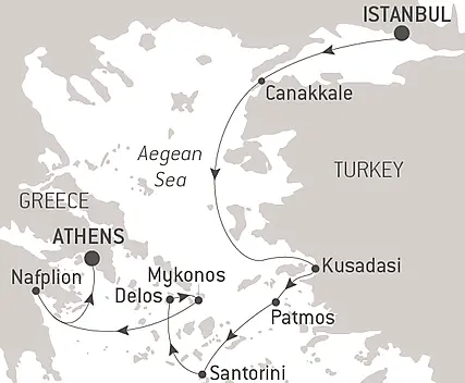 Your itinerary - Cruising the Aegean: Turkey and the Greek Isles – with Smithsonian Journeys