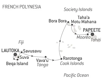 Your itinerary - Fiji, Tonga, Cook Islands and Society Islands