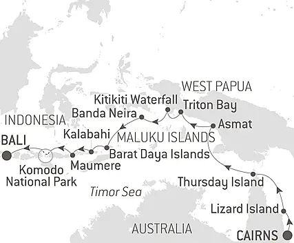 Your itinerary - Tropical Odyssey between North East Australia and Indonesia
