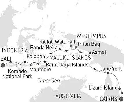 Your itinerary - Tropical Odyssey between Indonesia and North East Australia